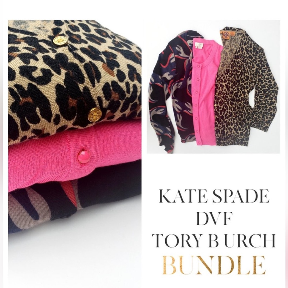 Kate Spade, DVF, Tory Burch Cardigans BUNDLE